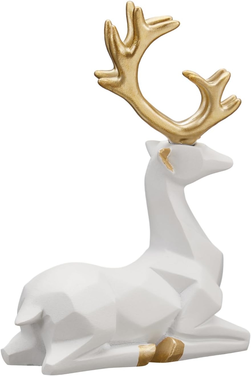 Adornos de Resina Ciervo Madre e Hijo - 2 Piezas Geométricos