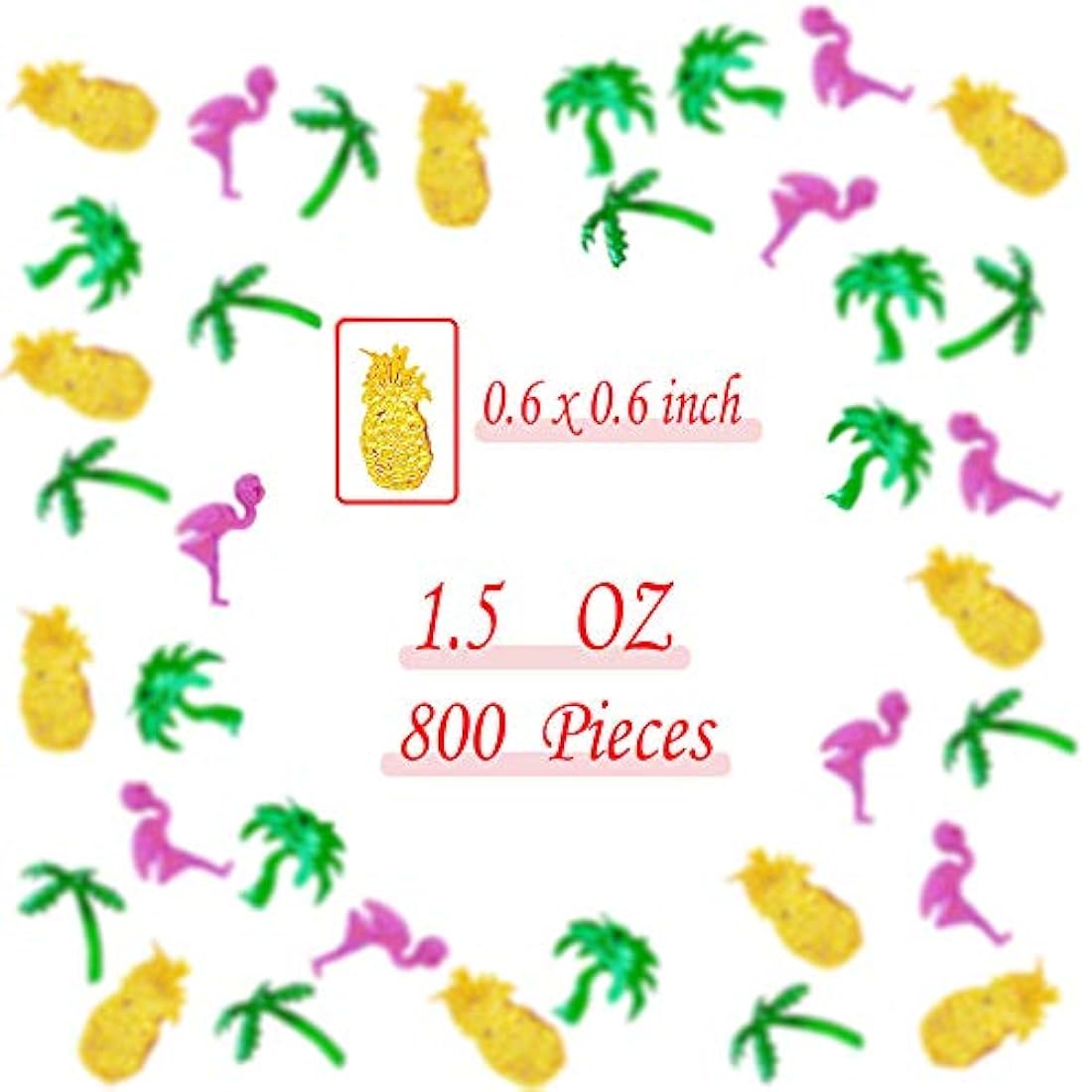 Confeti de verano hawaiano flamenco fiesta confeti de papel