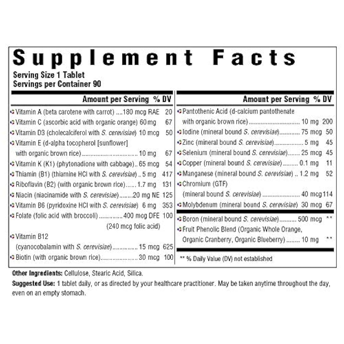Innate Response Formulas – One Daily sin hierro, Herb & última intervensión Multivitamin de hierro con foodstate Nutrientes, 90 tabletas
