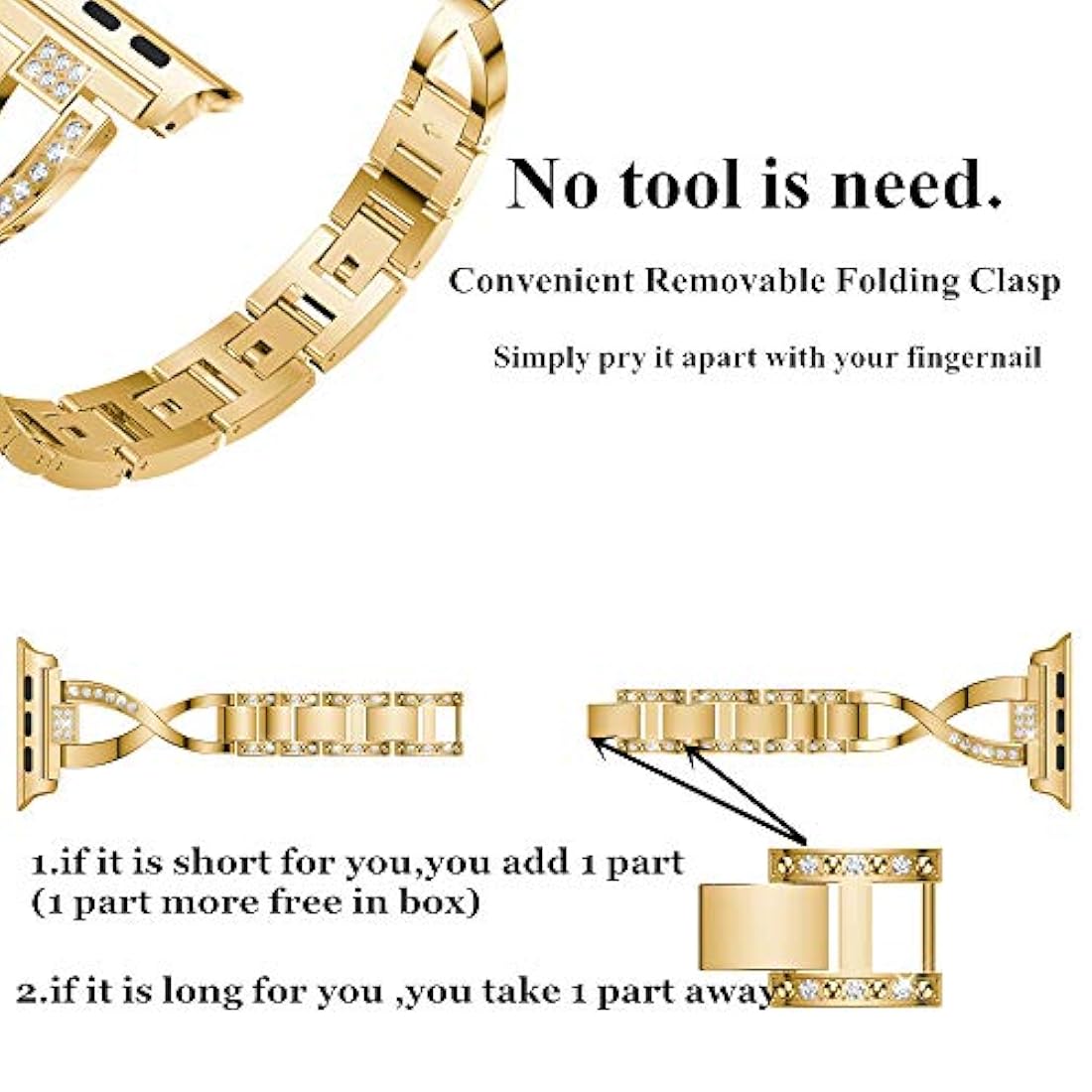 Dassions - Pulsera de metal para Apple Watch Band 1.496