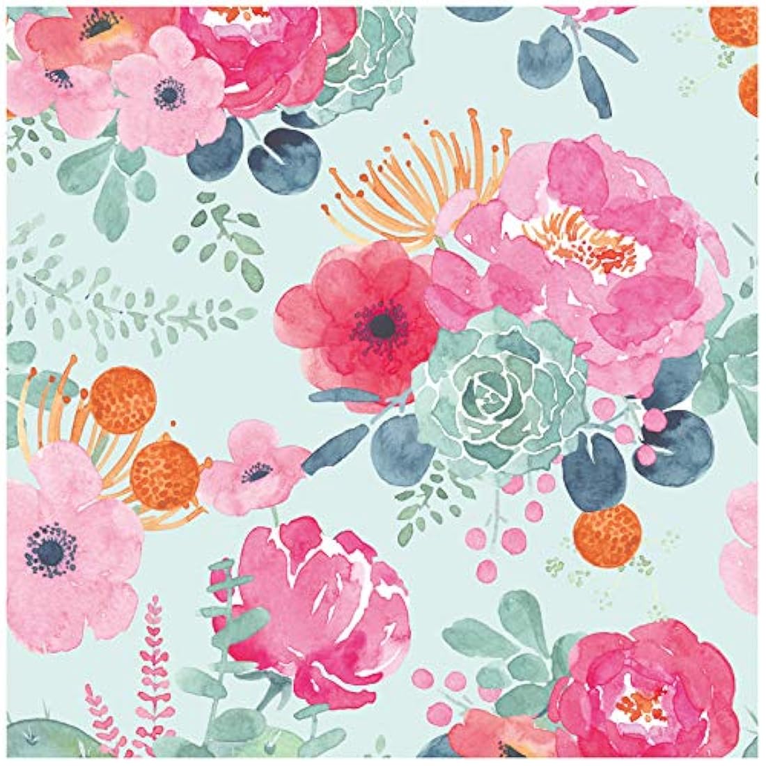 Papel pintado vinilo extraíble azul/rosa/gris