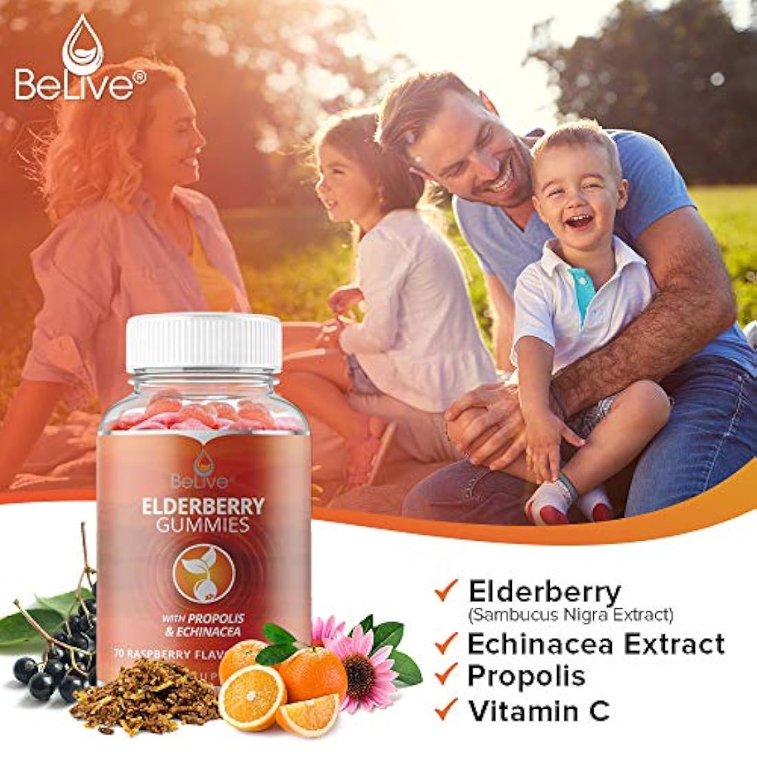 Gummies con vitamina C, Propóleos, BeLive