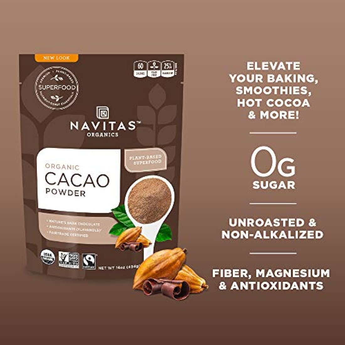 Bolsa: orgánica, sin OMG, comercio justo, sin gluten