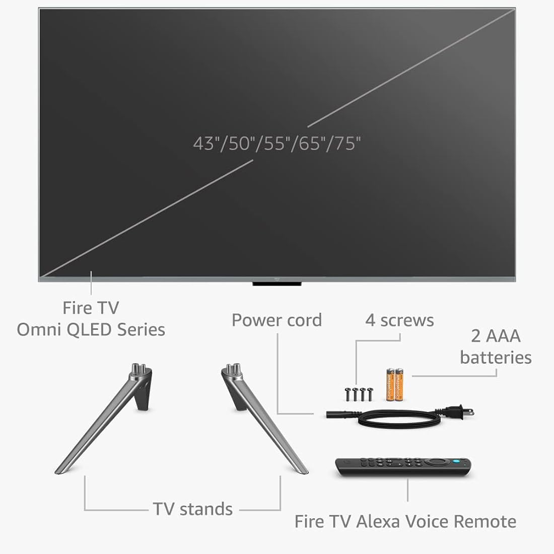 Televisión inteligente Amazon Fire TV Omni QLED Series de 55