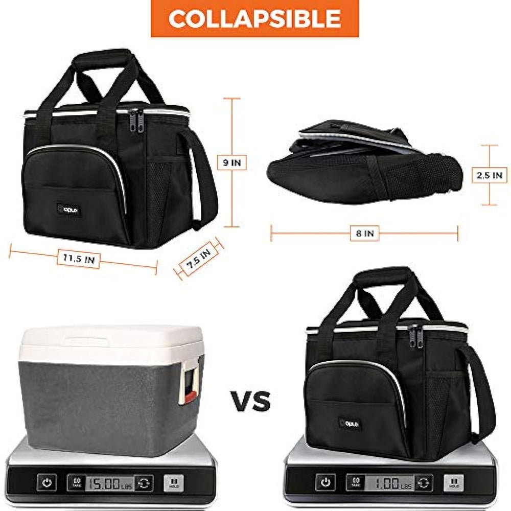 Bolsa térmica suave con correa para el hombro, Negro OPUX -