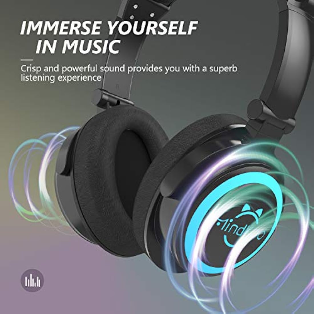 MindKoo - Auriculares inalámbricos con Bluetooth y luz LED