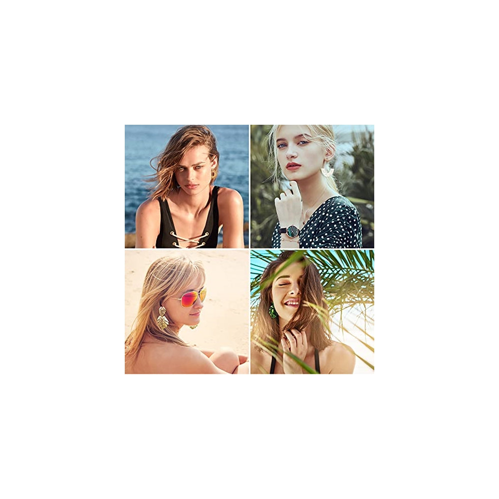 Aretes colgantes de ratán para mujeres y niñas