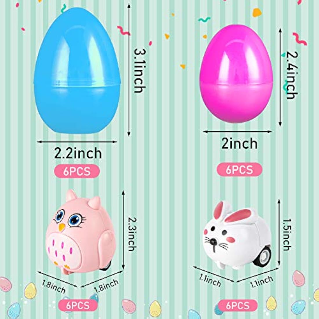 LovesTown Huevos de Pascua con juguetes en el interior