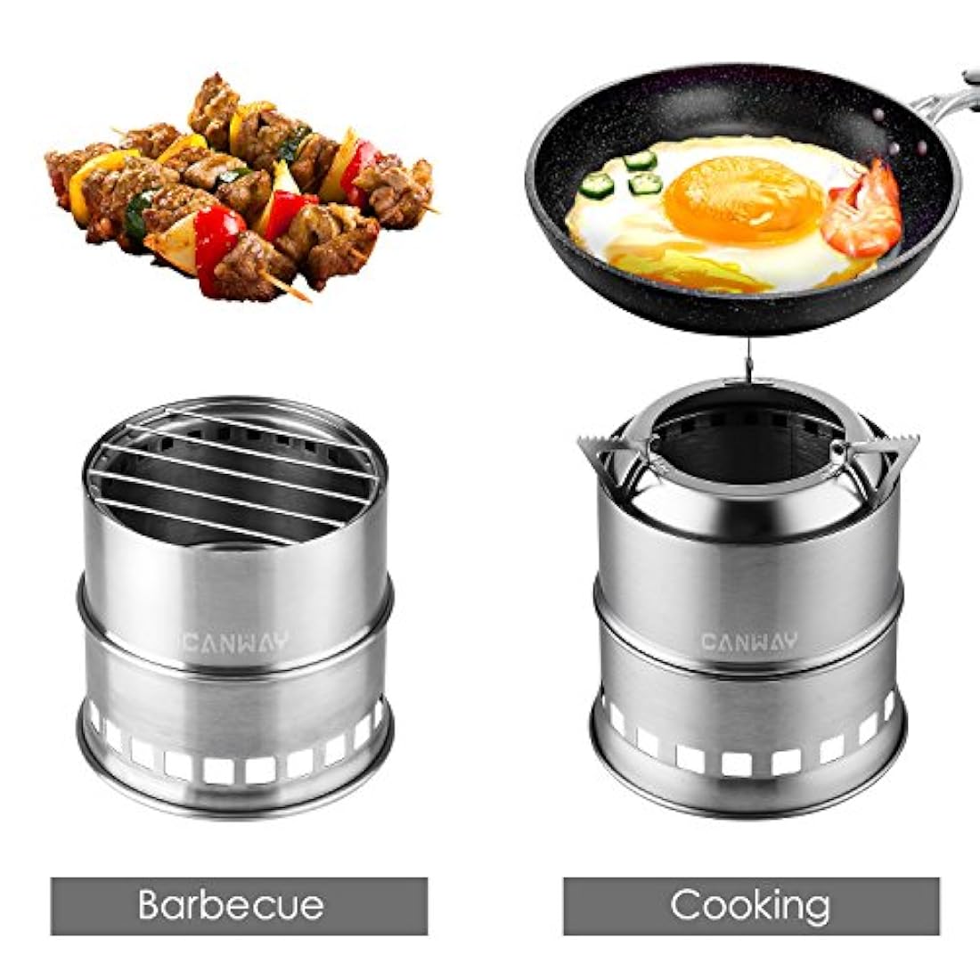 estufa de leña portátil, de acero inoxidable, estufa