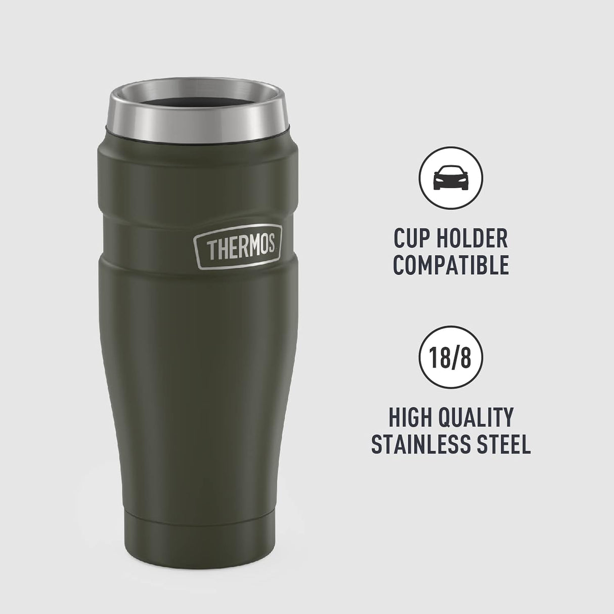 Taza de viaje aislada al vacío, 16 oz, modelo Stainless King