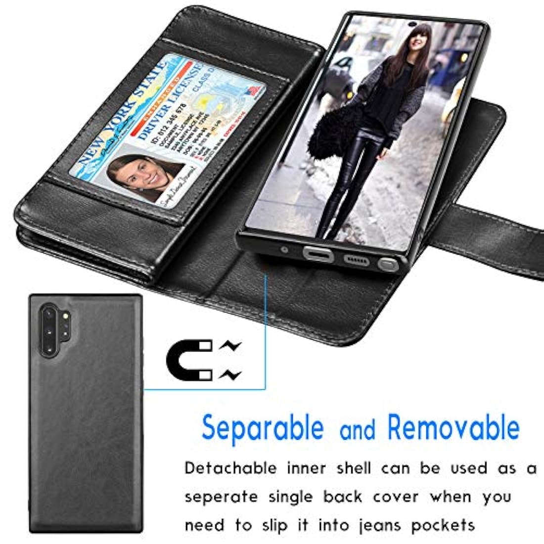 Funda para Galaxy Note 10 Plus, negro.