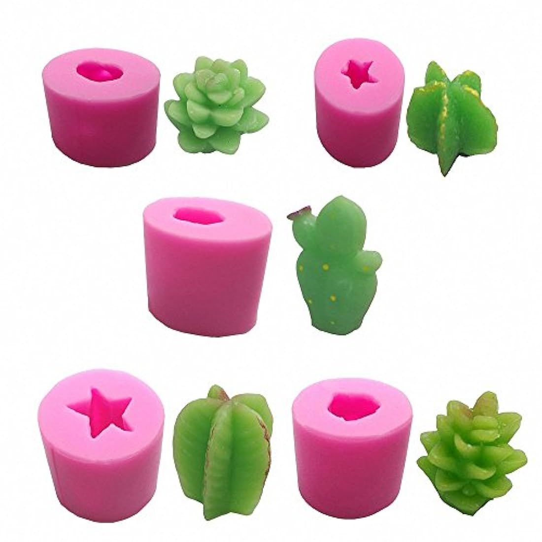 MoldFun - Juego de 5 moldes de silicona para decorar pasteles de fondant, chocolate, caramelo, vela, jabón, loción, cera, cera, arcilla de polímero