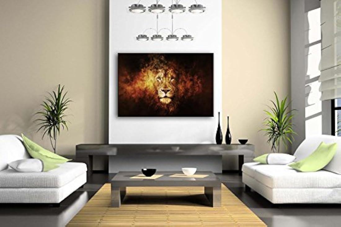 Cuadro retrato de cabeza de león para pared