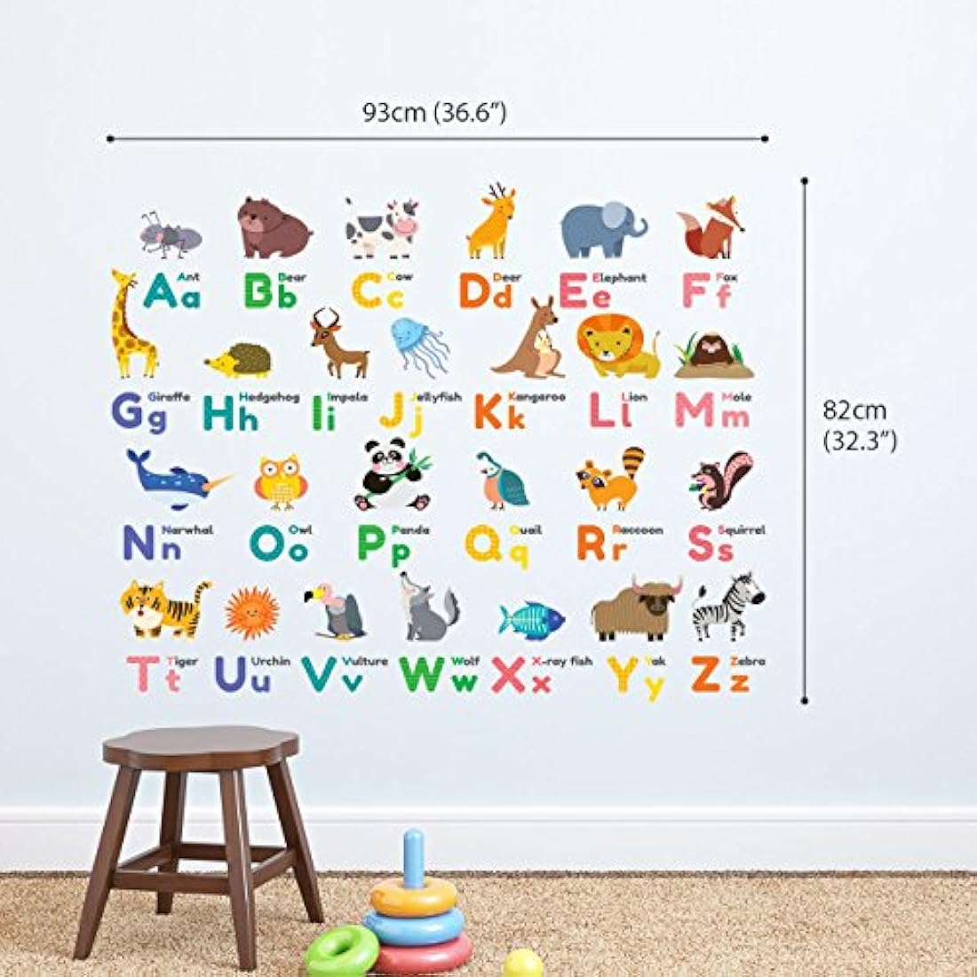 DECOWALL - Alfabeto colorido de animales