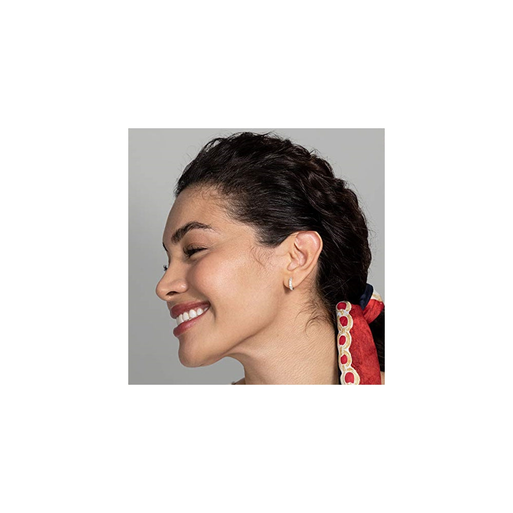 Aretes tipo argolla de plata esterlina para mujer