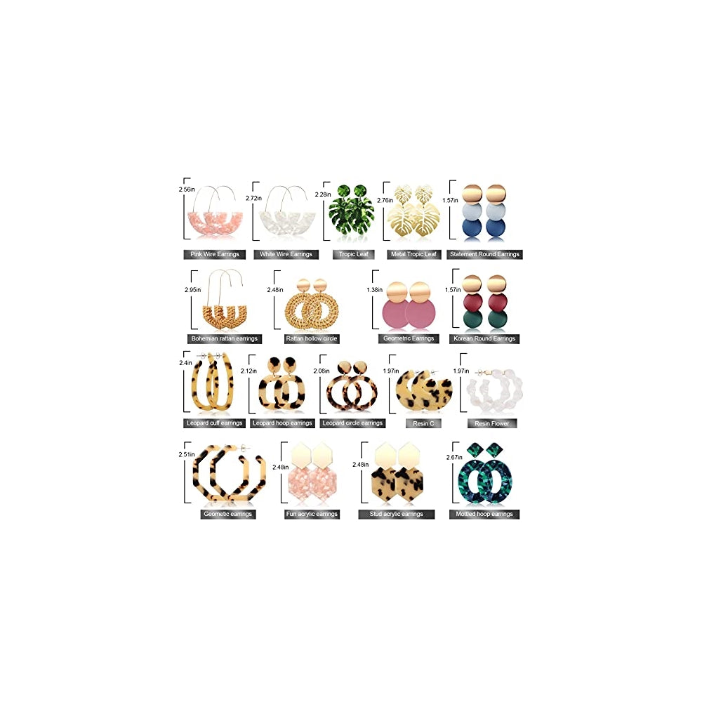 Aretes colgantes de ratán para mujeres y niñas