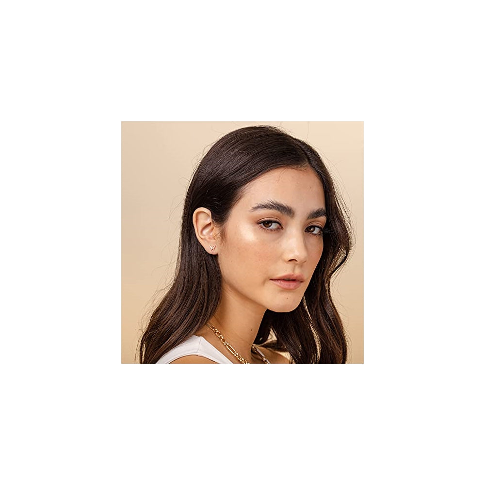 Aretes de plata de chapados en oro de 14 quilates para mujer