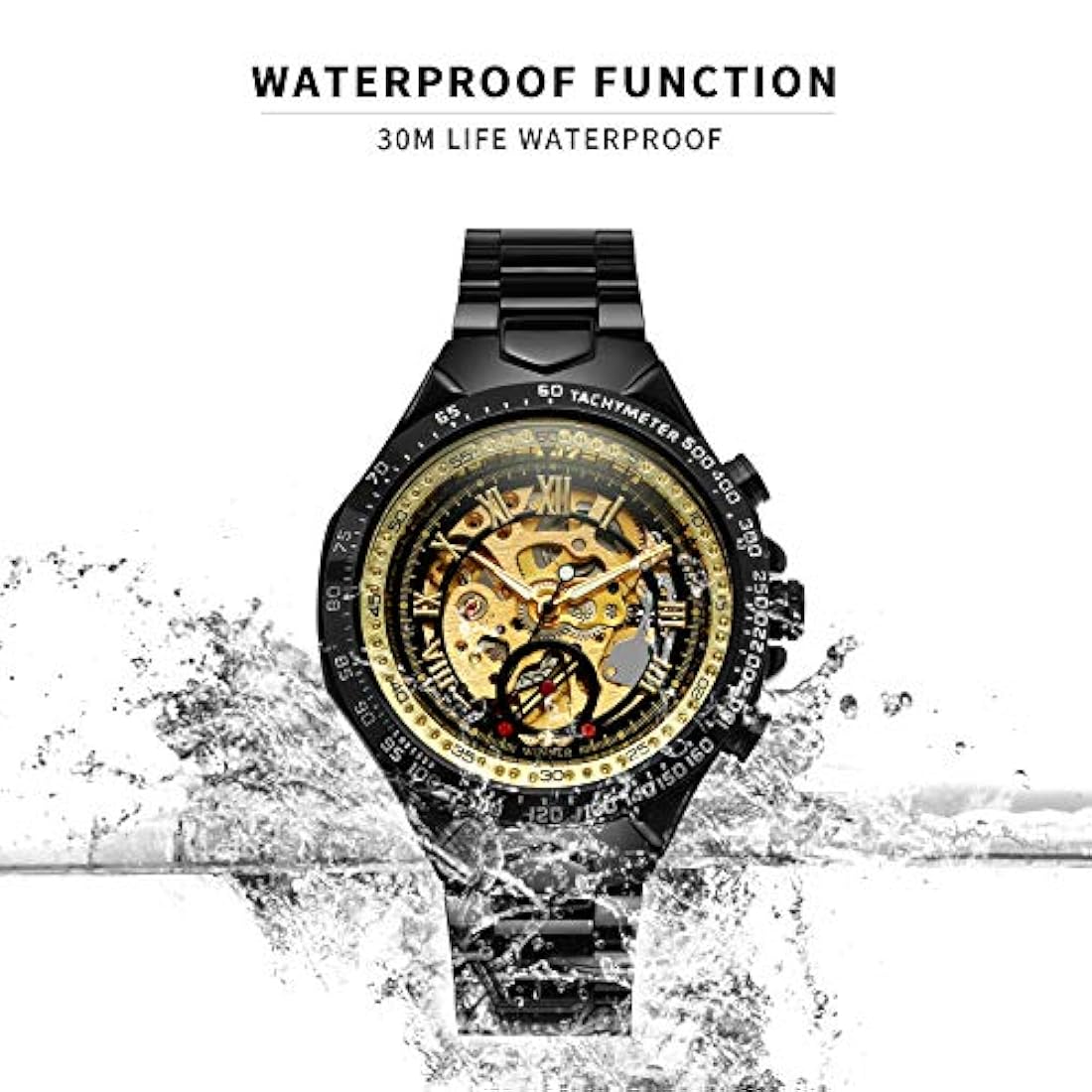 Reloj de pulsera mecánico con diseño de esqueleto Steampunk