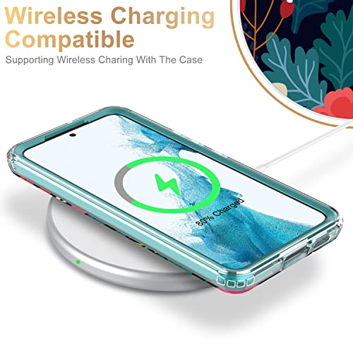 ESDOT Funda para Samsung Galaxy S22 Plus, grado militar, prueba de caída de 21 pies, resistente con diseños de moda para mujeres y niñas, funda protectora para Galaxy S22+ Plus 6.6 pulgadas, estampado con flores abiertas