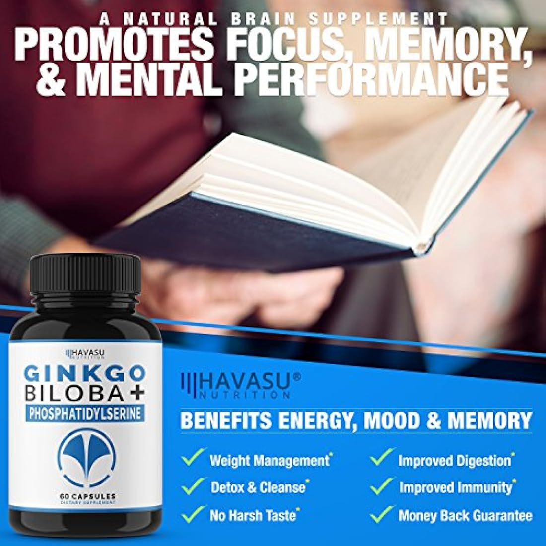 Havasu Nutrition Suplemento cerebral Ginkgo Biloba