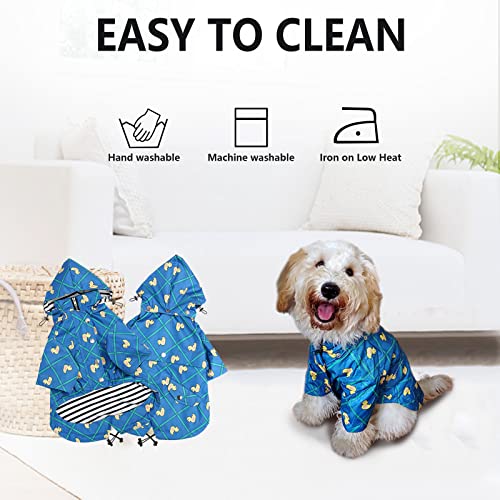 Morezi - Impermeable con cremallera y botones reflectantes para perro, para la lluvia, cordón ajustable, capucha extraíble, elegante y de primera calidad, tallas disponibles XCh a XXG