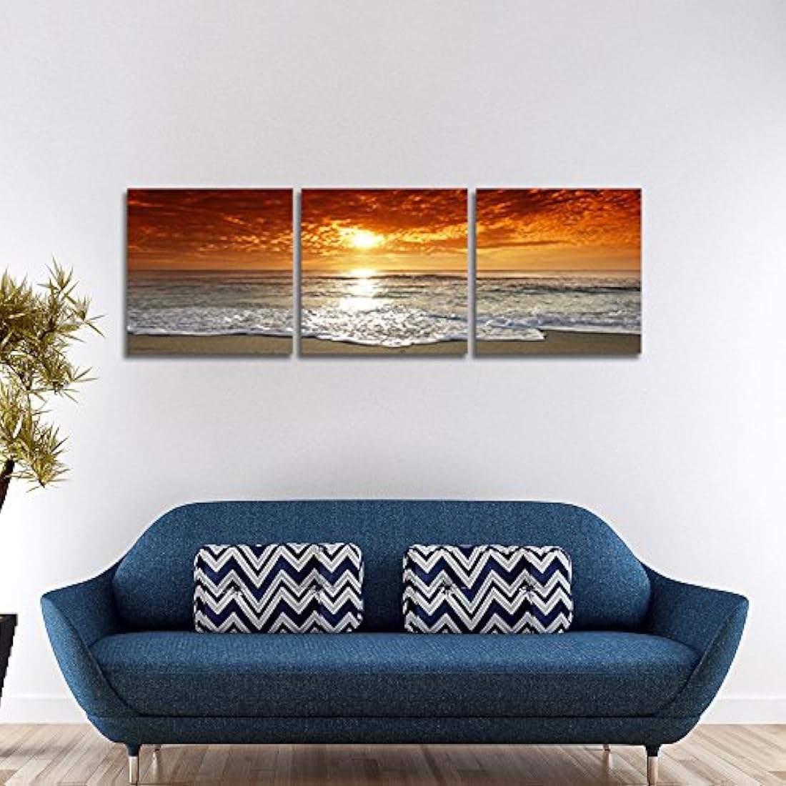 Pyradecor - 3 paneles Cuadros pinturas sobre lona Wall Art