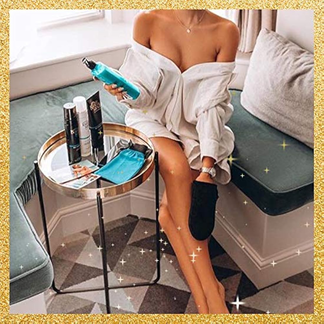 Guante para un bronceado impecable saludable y sin manchas