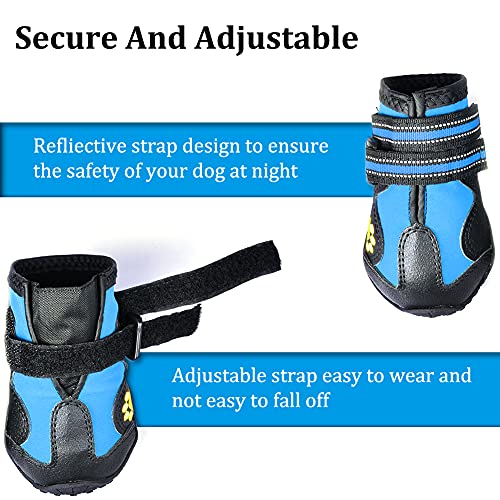 CovertSafe& - Botas para perros antideslizantes, botines impermeables para exteriores, zapatos para perros medianos y grandes 4 unidades