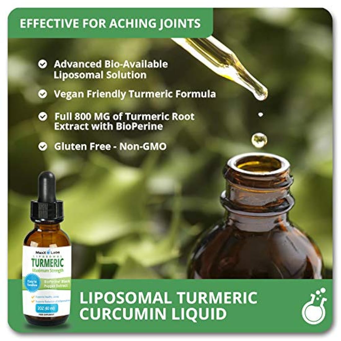 Gotas tuméricas liposomales con extracto de pimienta