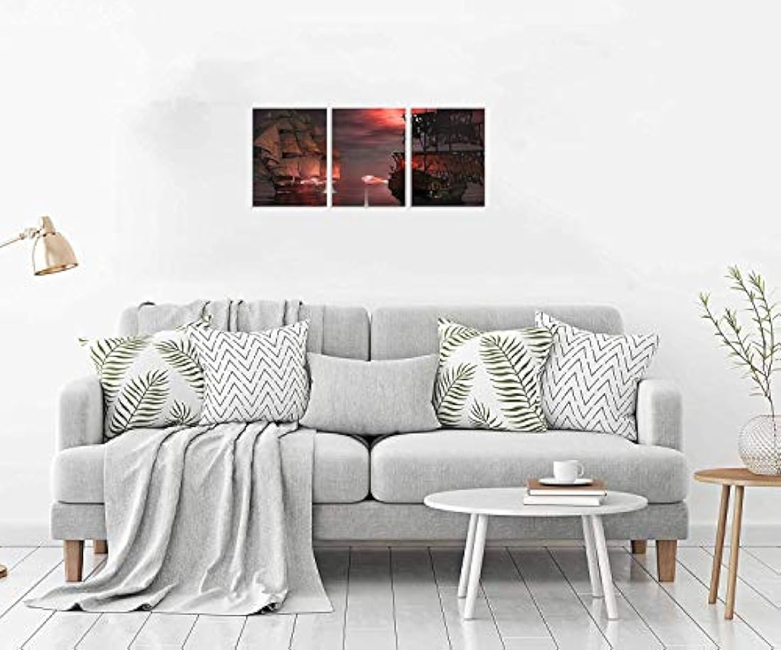 Lienzo pirata de 3 paneles con diseño de pirata pirata