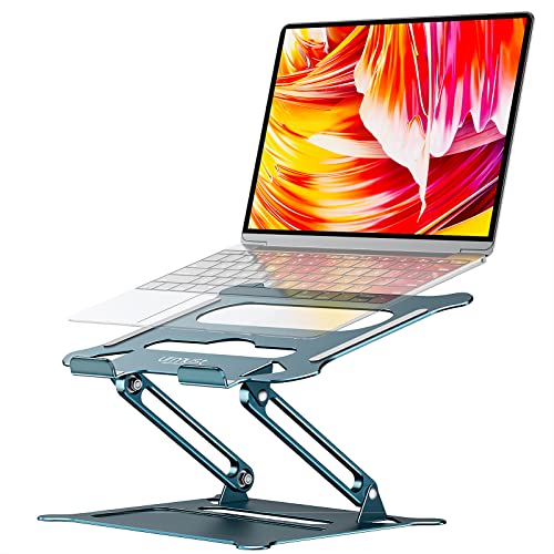 Urmust - Soporte de aluminio ligero para laptop y notebook de hasta 15.6 soporte ergonómico, ajustable, y portátil con alfombrilla para el mouse, compatible con MacBook Air Pro, Dell, HP, Lenovo