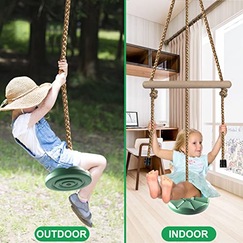 KINSPORY - Columpio de disco para niños, columpio de árbol para patio trasero, barras de mono de gimnasio, accesorios ajustables de altura de 7 pies, juego de columpios para exteriores