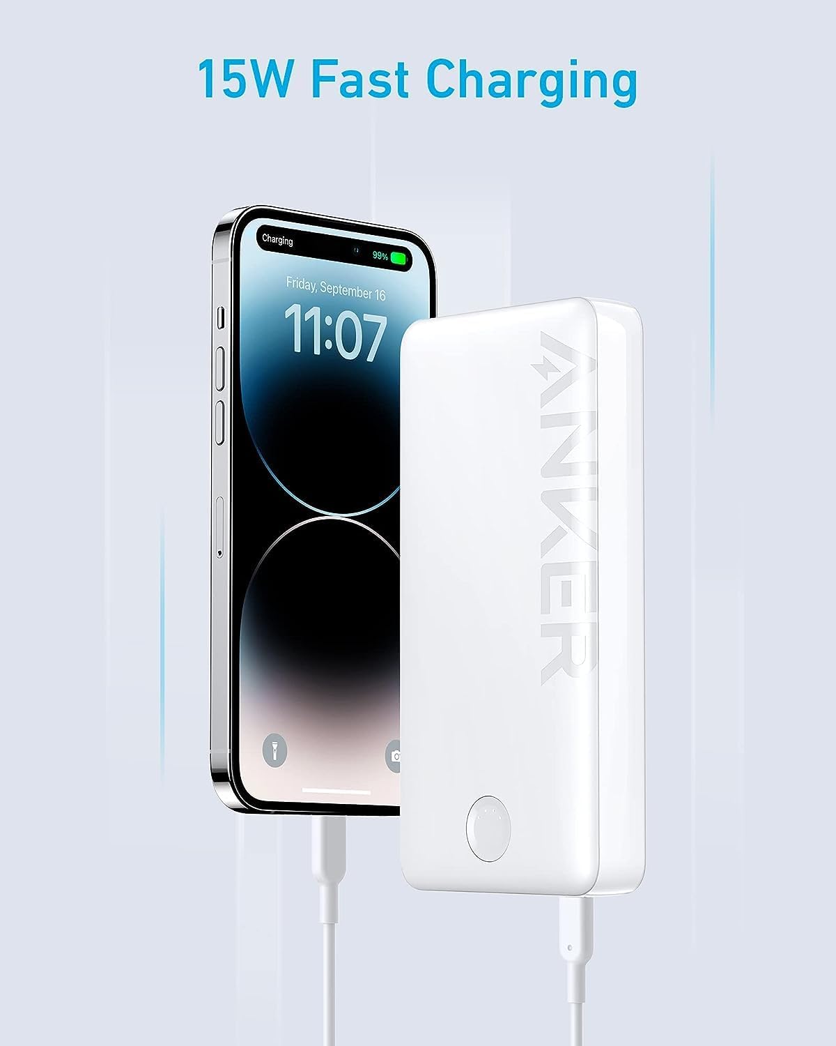 Cargador portátil banco de energía de 20,000 mAh blanco