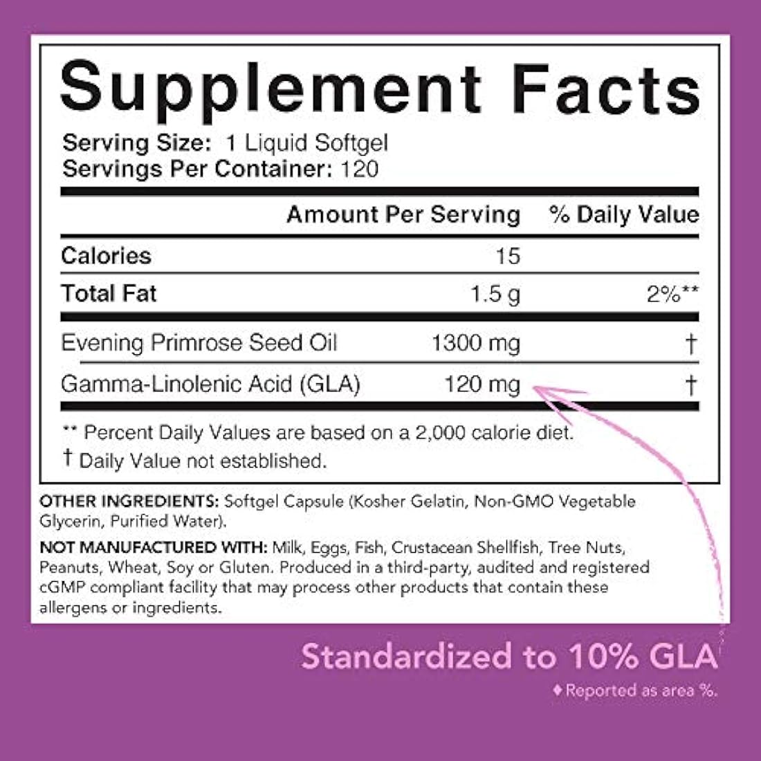 Sports Research - Aceite esencial de onagra 120 cápsulas