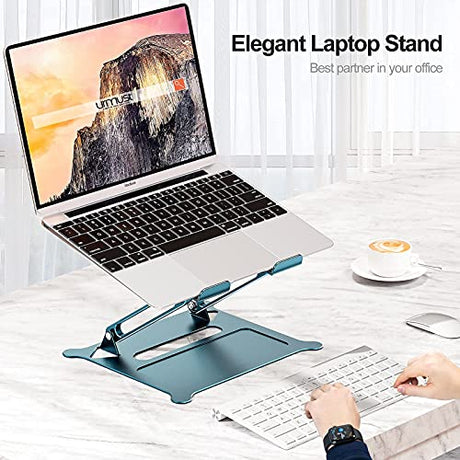 Urmust - Soporte de aluminio ligero para laptop y notebook de hasta 15.6 soporte ergonómico, ajustable, y portátil con alfombrilla para el mouse, compatible con MacBook Air Pro, Dell, HP, Lenovo