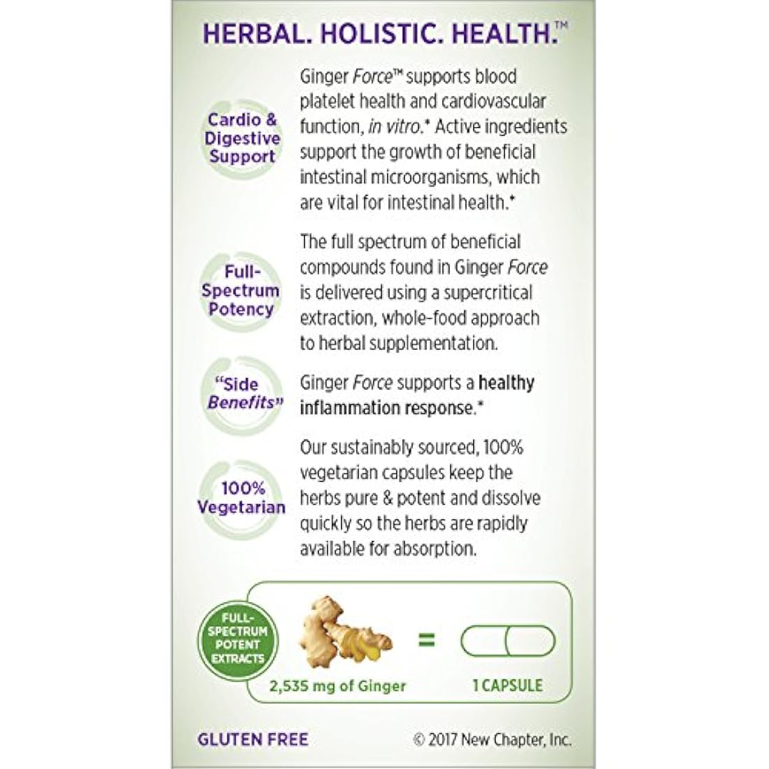 Nuevo Capítulo Gingerforce, 6041, cápsula vegetariana, 1