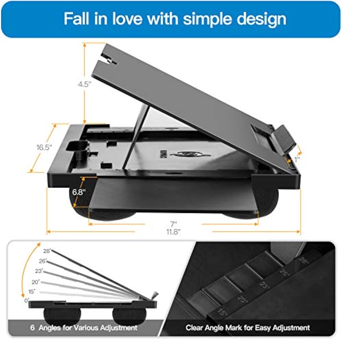Escritorio de regazo ajustable con 6 ángulos ajustables