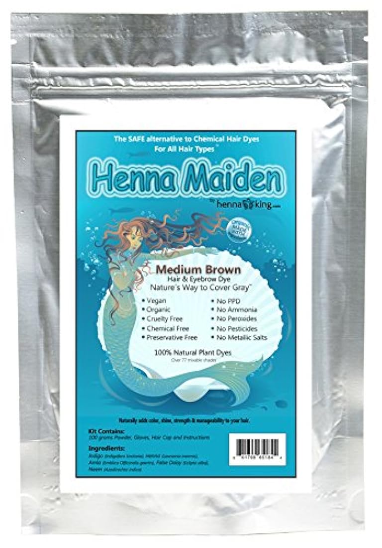 Tintura para el cabello y las cejas Henna Maiden