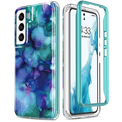 ESDOT Funda para Samsung Galaxy S22 Plus, grado militar, prueba de caída de 21 pies, resistente con diseños de moda para mujeres y niñas, funda protectora para Galaxy S22+ Plus 6.6 pulgadas, estampado mármol ópalo y morado