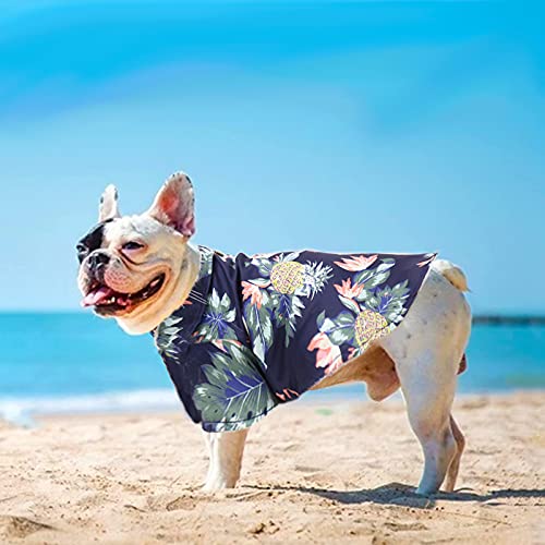 Paquete de 4 camisas hawaianas para perro, ropa transpirable de verano para mascotas, sudaderas para perros, camisas frescas de cocotero, piña, para perros pequeños, medianos y grandes, gatos, niñas, lindas prendas de polo para perros, XS-5XL (XS)