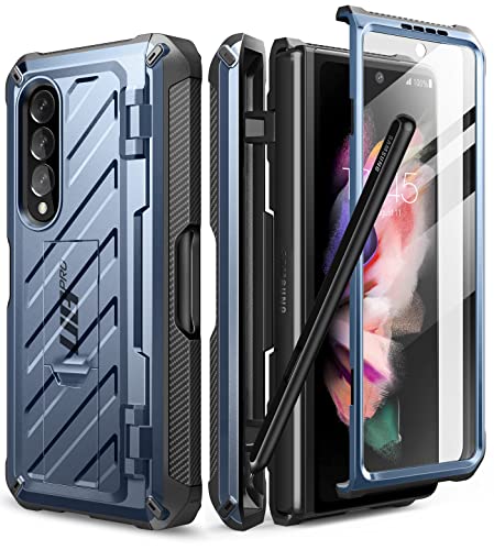 SUPCASE Unicorn Beetle Pro Series - Funda para Samsung Galaxy Z Fold 3 5G (2021), carcasa de doble capa resistente con protector de pantalla integrado y soporte y ranura para bolígrafo S (tensado)