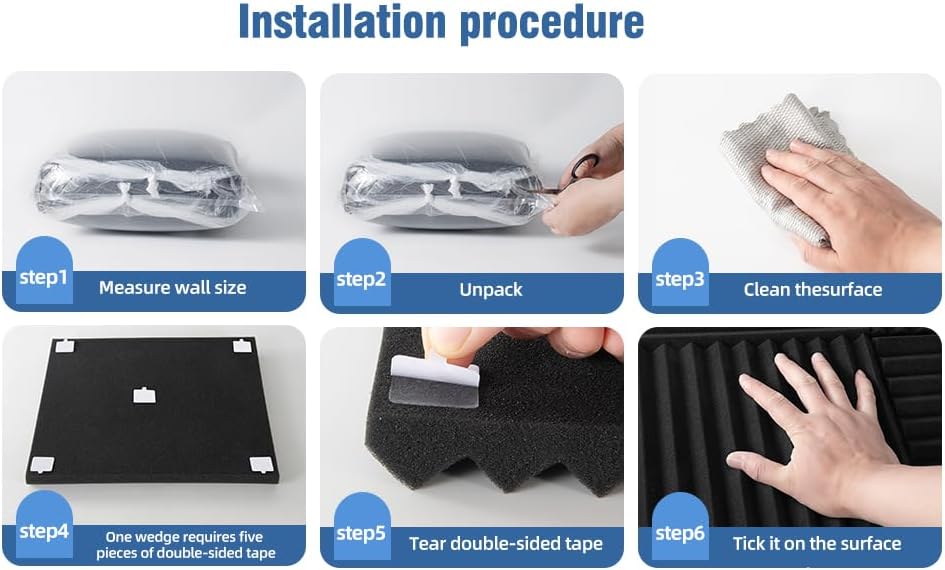 Paneles Acústicos 100 Pack, Espuma Densa, 12x12x1 Pulgadas