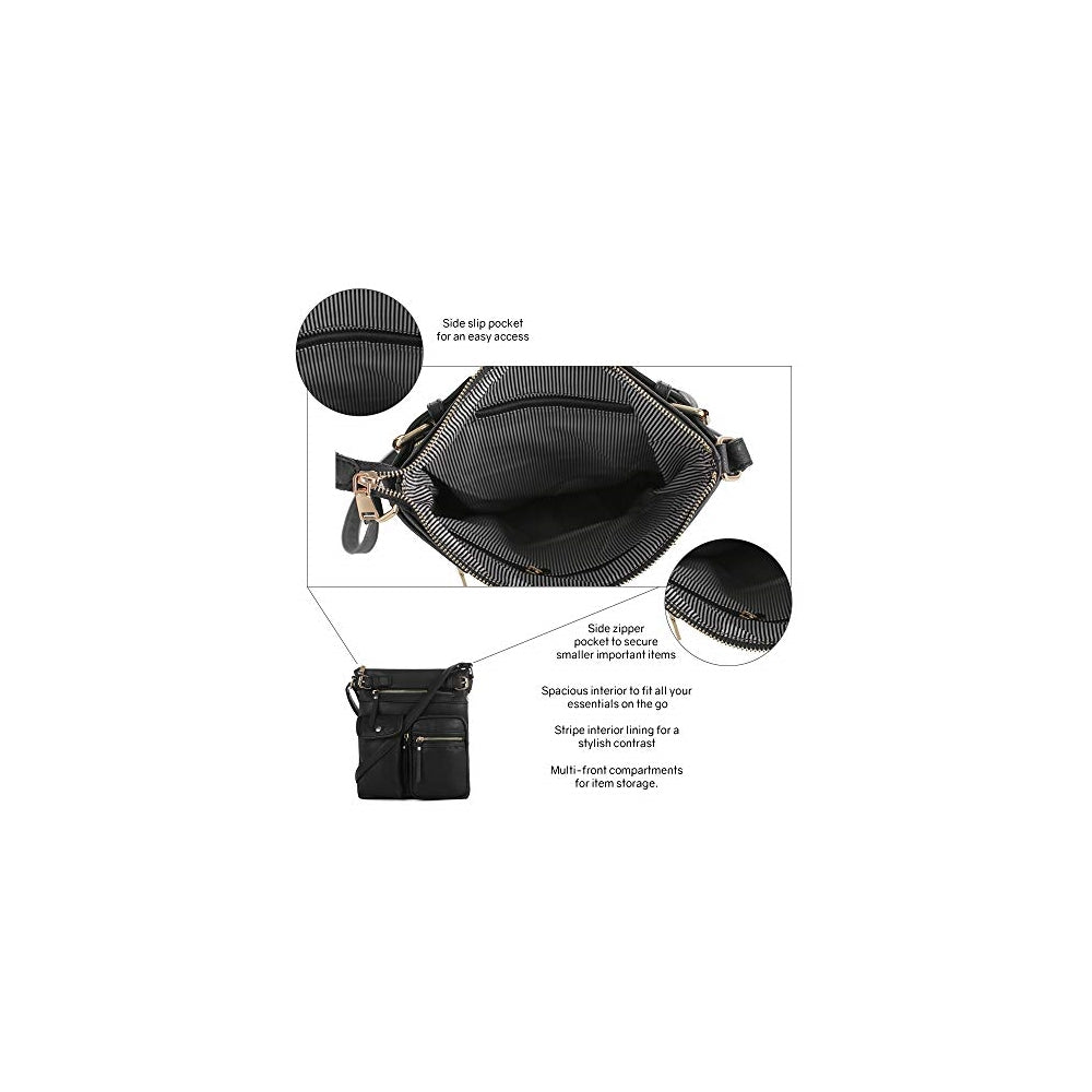 Bolsos tipo bandolera para mujer liviano con varios