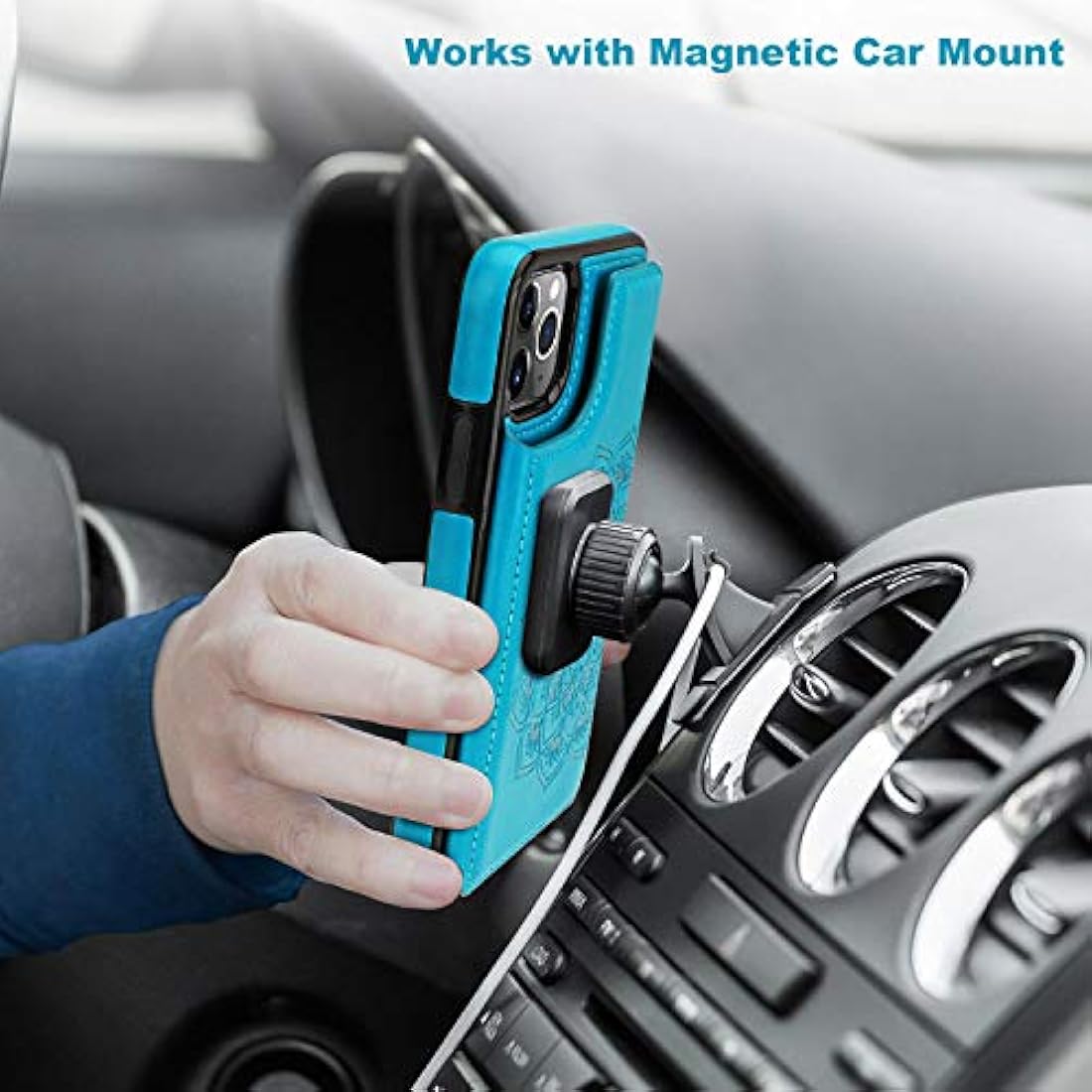 Funda tipo cartera para iPhone 11 Pro Max con tarjetero