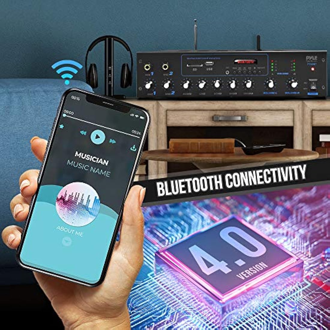 Amplificador profesional y Bluetooth PYLE-HOME PT506BT.5