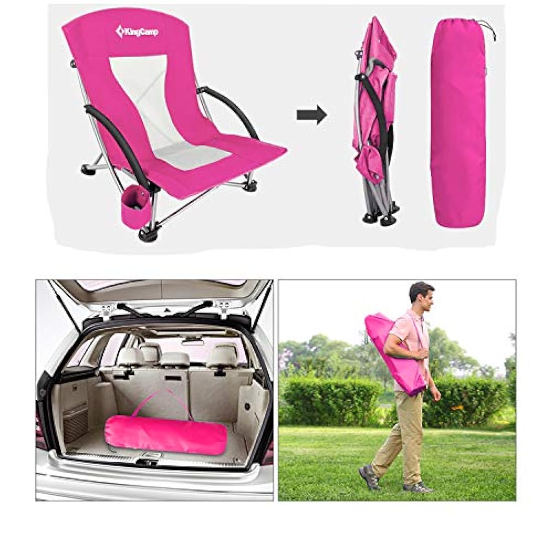 Silla de concierto plegable con respaldo de malla.