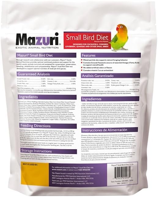 Mazuri | Nutricionalmente completo para avesBolsa de 2.5Lbs