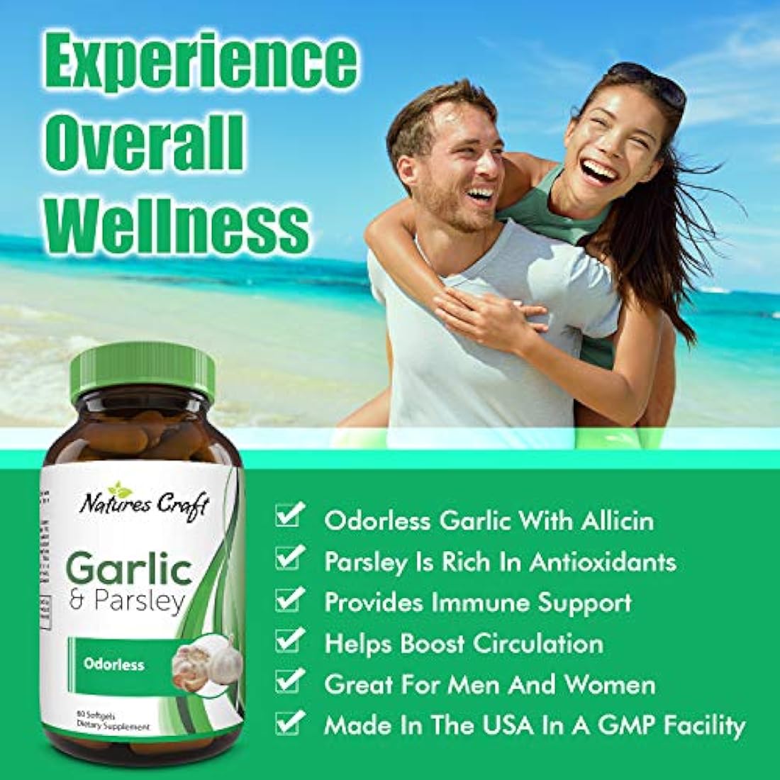 Sin olor ajo y perejil Suplemento – Promueve Circulación