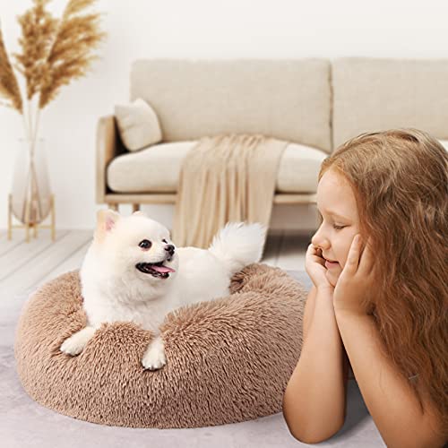Cama para perros pequeños, medianos y grandes, diseño redondo, relajante, antiansiedad, lavable a máquina, cálido, cómodo y suave, para mascotas de 10 a 100 libras