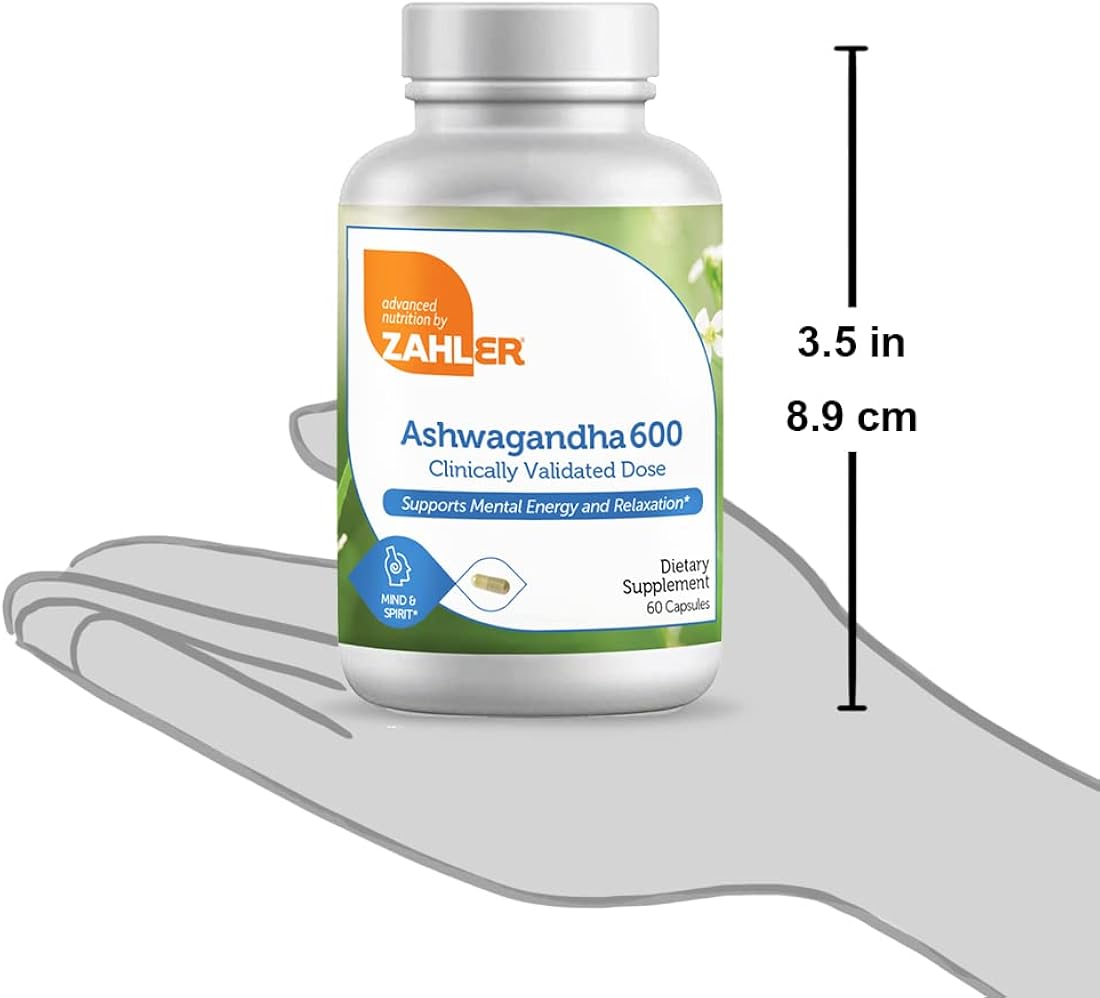 Suplemento Ashwagandha Capsules, KSM-66 600mg Relajación